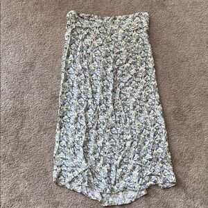 H&M Floral Maxi Skirt in Blue and White